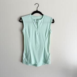 Athleta Mint Green Sleeveless Zipper Detail Bike Golf Shirt XS